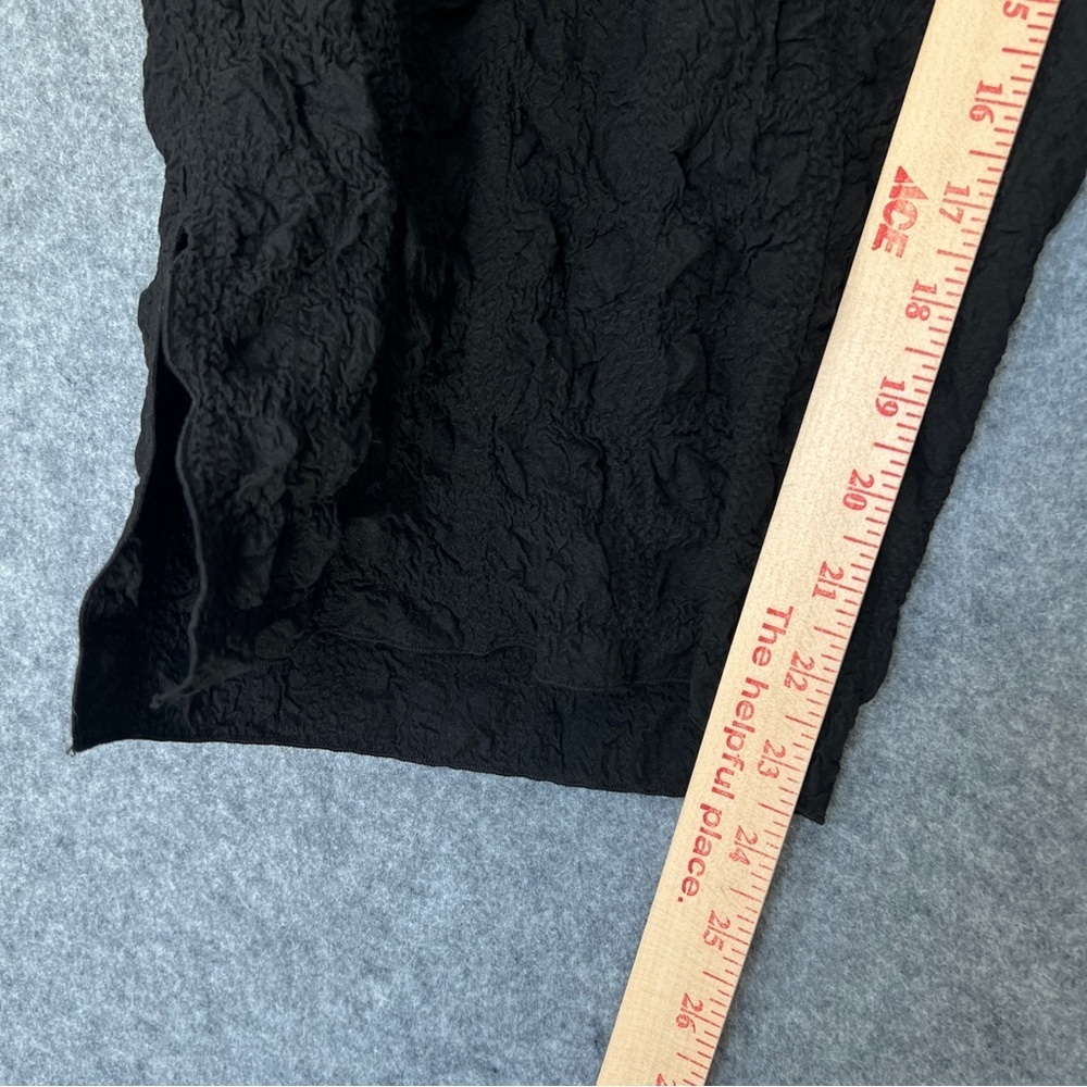 COURTNEY WASHINGTON Cropped Pucker Pants Crinkle Gauze Elastic Stretch Black XL - Picture 10 of 13